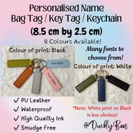 [SG Local / INSTOCKS!] Personalised / Customised Waterproof Leather Name Tag / Bag Tag / Key Tag / K