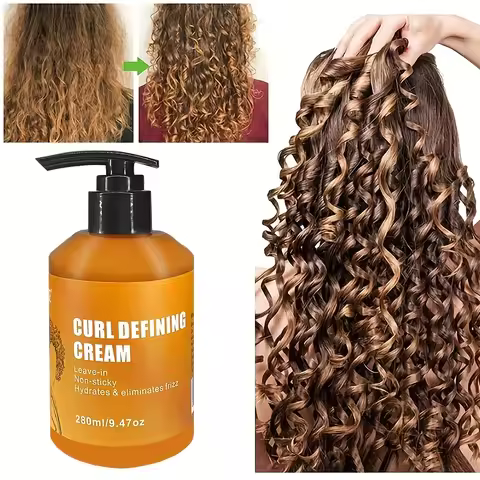 GZE Curl Defining Cream Leave-in Non-stick Hydrates & eliminates frizz, Hair-Smoothing Anti-Frizz Cr