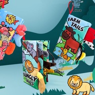 BIAZE Educational Baby Cloth Book English Learning Toy Animal Version With Tail (3D) Soft Cloth Book