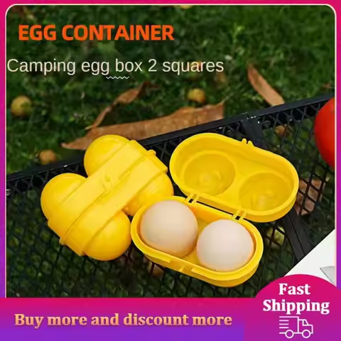 Egg Storage Box 2 Grids Portable Plastic Egg Dispenser Holder Container Organizer For Outdoor Travel