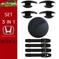 ⚡สินค้าขายดี⚡ [SETรวม] ชุดแต่ง Honda Mobilio เบ้าประตูครอบมือจับ.ฝาถัง ดำด้าน    JR3.14650⚡ราคาพิเศษ