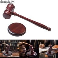 SHENGDA Wooden Judge Hammer, High Quality with Sound Block Wood Adjudgement Gavel, Exquisite Long Ha