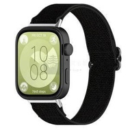 全城热卖 - 適用於華為 Watch Fit 3 民族風彈性尼龍錶帶 黑色