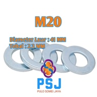 White PlateRing M20 / M20 x 2.3MM x 41MM / Galvanized PlateRing M20