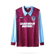 [Long Sleeve T-Shirt SSS+]1995-97 West Ham Home Retro Long Sleeve Home T-Shirt, High Quality Footbal