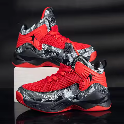Hot Sale Brand Kids Basketball Shoes Outdoor Comfort Sports Shoes for Boys High Top Basketball Sneak