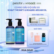 Pura D’or Scalp Therapy Shampoo + Conditioner Combo & Healing Argan Oil 473ml – Reduces Dandruff, Mo