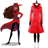 Great Thief Carmen Carmen Sandiego Cosplay Costume Red Windbreaker Same Style Halloween Comic Exhibi