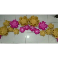 Paper flower hiasan dinding request warna dekorasi lamaran engagement