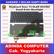 Asus Zenbook 14 OLED UX3402 UM3402 Small Enter Backlight Keyboard