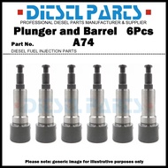 6Pcs Pump Element Plunger and Barrel Assembly A74 131151-5820 9413610102 for KOMATSU S4D105 S6D105 S