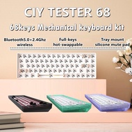 CIY Tester68 Keyboard Kit GK68 65% Layout 2.4G/Bluetooth Wireless Mechanical keyboard Kit With Silic