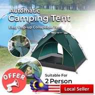 Automatic Popup Camping Tent for 2 Persons Portable Waterproof Rainproof Outdoor Easy Kemah Berkemah