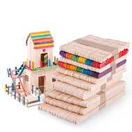 DIY Handmade Wooden Board Building Model Materials Wooden Sticks Ice Cream Sticks Popsicle Sticks Ki