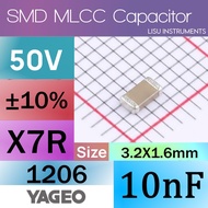 10nF 1206 50V X7R ±10% MLCC Ceramic Capacitor SMD YAGEO CC1206KRX7R9BB103