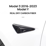 for Tesla Model 3 Y HW 3.0 Car Turn Signal Side Camera Protection Cover Real Carbon Fiber Decoration