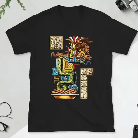 Mayan God Quetzalcoatl T-Shirt Ancient Maya Civilization Shirt Aztec Gods Cotton Tee Mayan Clothes A