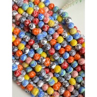 Round leaf motif glass beads / handmade glass beads / indonesian glass beads / veetian glass beads