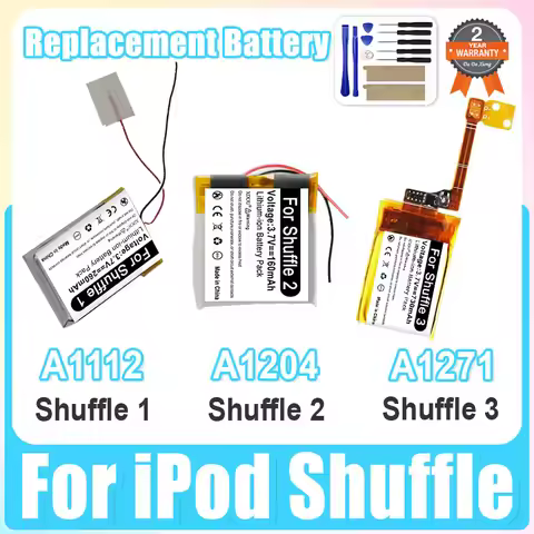 A1112 A1204 A1271 616-0212 NEW Replacement Battery For iPod Shuffle 1 2 3 1th 2th 3th Shuffle1 Shuff