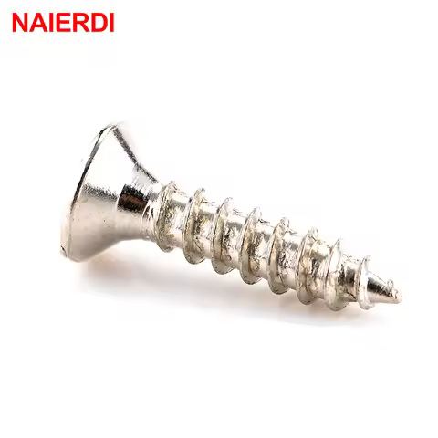 100PCS NAIERDI 2x6/8/10mm Screws Nuts Silver M2 Flat Round Head Fit Hinges Countersunk Self-Tapping 