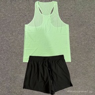 Track and Field Training Suit for Men and Women, Sports Set for Athletes, Running Vest with Double-L