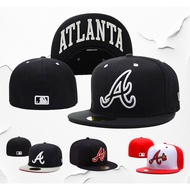 Atlanta Braves Closed Cap Flat Brim Fitted Cap Closed Back High Quality MLB Hat