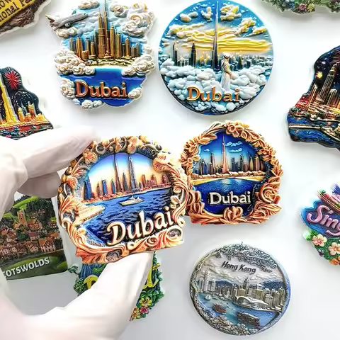 Dubai Fridge Magnet Beautiful 3D Burj Khalifa Building Craftwork Middle East Souvenir Gift Premium H