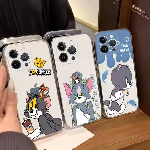 Cartoon T-TomS JerryS Phone Case For IPhone 16 15 14 11 12 13 Mini Pro XS Max Cover 6 7 8 Plus X Fun