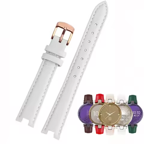 For Garmin Lily Smart Sports Wrist Band Women's Watchband Fashion Plaid Lizard Genuine Leather Brace