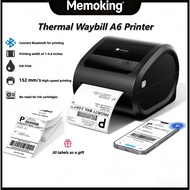 Phomemo D520BT Thermal Waybill A6 Printer+30 Labels, 4X6 inch Label Printer For shopee TikTok shop