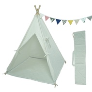 Outdoor Kids Play Teepee Indian Tent with Free Bunting Indoor Cotton Canvas Children Tipi Tent With Padded Non-Slip Floor Mat