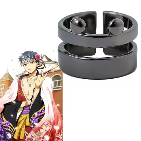 Anime IDOLiSH7 Ring Momo Cosplay Unisex Adjustable Opening Couple Rings Sunohara Momose Momorin Punk