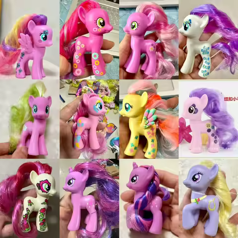 8cm Hasbro My Little Pony Twilight Sparkle Rainbow Dash Applejack YoYo Action Figures Colorful Hair 