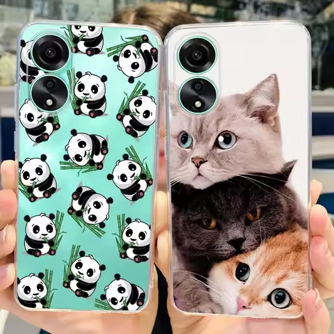 For Oppo A78 4G Case Cute Cat Panda Cartoon Cover Soft Silicone Phone Case For Oppo A78 A 78 OppoA78