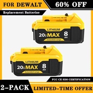 Replacement for Dewalt 20V Max Battery: 8.0Ah Lithium Batteries Compatible with Dewalt Battery DCB20