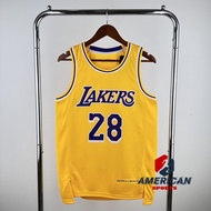 Hot Pressed Men's Los Angeles Lakers SAKURA LE SSERAFIM Yellow Basketball Jersey