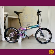 Fnhon Blast 22” • 9 Speeds Shimano Sora • Litepro Aero Wheelset • Folding Foldable Foldie Fold Bicycle Bike • 406 tyres • 20” inches Oil Slick Aurora Rainbow • Crius Velocity Master Gust Tornado Dahon Tern Bifold • Customise My Bicycle •