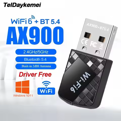 AX900 USB WiFi 6 Bluetooth 5.4 Adapter 2in1 Dongle Dual Band 2.4G&5GHz USB WiFi Network Wireless Wla
