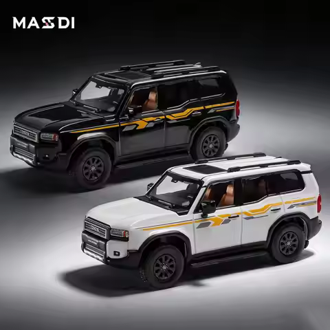 1:64 Toyota Land Cruiser Prado LC250 Diecast Model Car, Off-Road 4x4 SUV Alloy Chassis Rubber Tires,