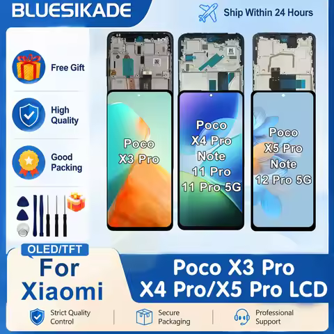 OLED For Xiaomi Poco X3 Pro LCD M2007J20CG Touch Panel Screen Digitizer Assembly For Poco X4 Pro X5 