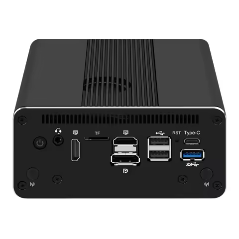 "10Gbe Fiber Mini PC with Core i5-1240P 64GB DDR5 2TB NVMe SSD 4x2.5Gbe Linux Firewall US Plug for H
