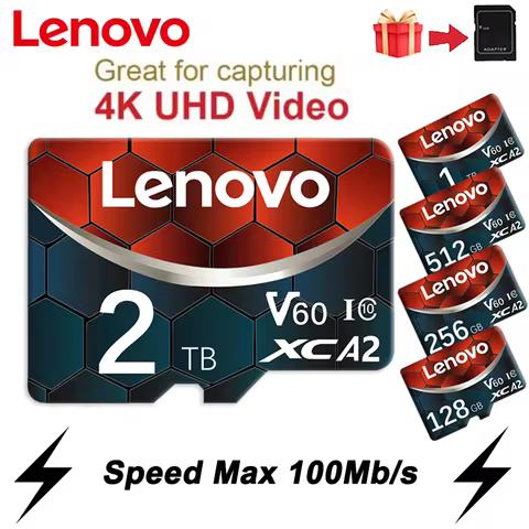 Lenovo 2TB SDXC Memory Card V30 Certified 1TB 512GB 128GB Micro SD High-Speed 160MB/s for Nintendo S