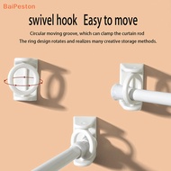 [BaiPeston] 360° Universal Rotag Curtain Rod Hook Adhesive Type Punch-free Rod Clamp Telescopic Rod Sticky Hook Door Curtain Rod Holder