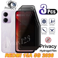 For REDMI 15A 5G 3PCS Anti-Privacy Hydrogel Films For Redmi 15A 15C Redmi 15 A C REDMI 15a Redmi15A 