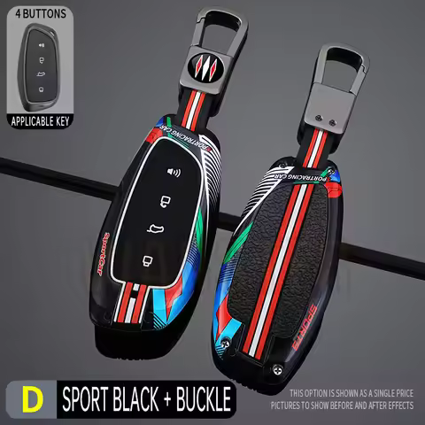 4 Bottons Racing Style Metal Car Key Case Fob Cover for Haval H3 F3 F7 II H9 II N3 PHEV ShenShou 202