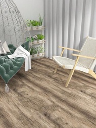 1捲淺啡色仿木地板貼紙,自粘式,防水,適用於廚房、餐廳、臥室