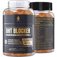 DHT Inhibitor Gummy Hair Growth Supplement，Super Potent Saw Palmetto & Biotin，10000 Microgram Women 
