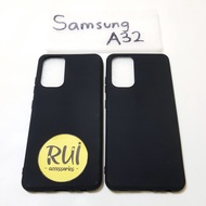 Case Hitam Samsung A32 4G Black Matte Softcase Lentur Silikon Slim