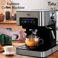 Toha Coffee Maker Machine Espresso With Milk Frother Wand for Espresso Cappuccino 20 Bar Italian