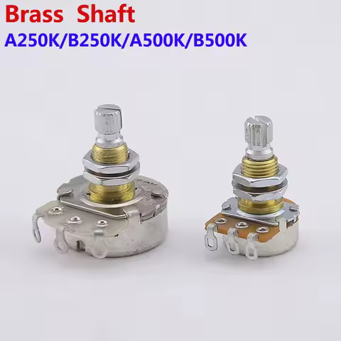 【Made in Korea】Alpha Brass Shaft Potentiometer(POT) For Electric Guitar Bass A250K/B250K/A500K/B500K